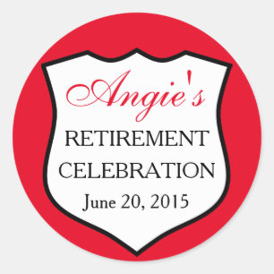 Adesivo Redondo Aposentadoria feita sob encomenda do vermelho do