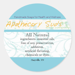 Adesivo Redondo Apothecary Suds Stickers II
