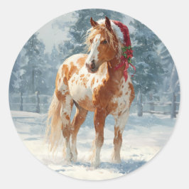 Adesivo Redondo Appalossa Horse Christmas Sticker