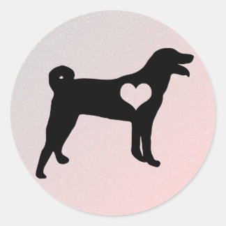 Adesivo Redondo Appenzeller Sennenhund Heart Stickers