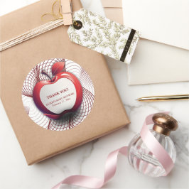 Adesivo Redondo Apple 3D do nosso Chá de fraldas Geométrico