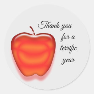 Adesivo Redondo Apple agradece-lhe apreciação do professor do