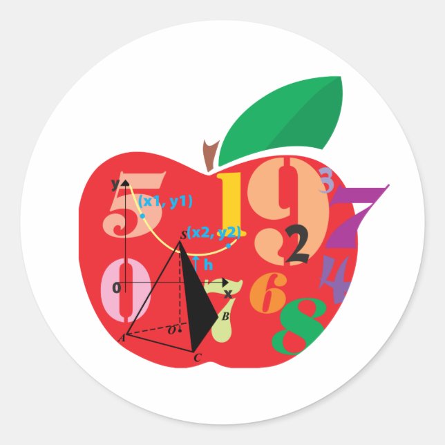 Adesivo Redondo Apple alfabética (Frente)