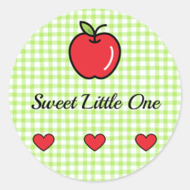 Adesivo Redondo Apple Baby Shower Sticker – “Sweet Little One”