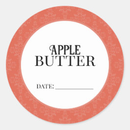 Adesivo Redondo Apple Butter Canning Lid Labels