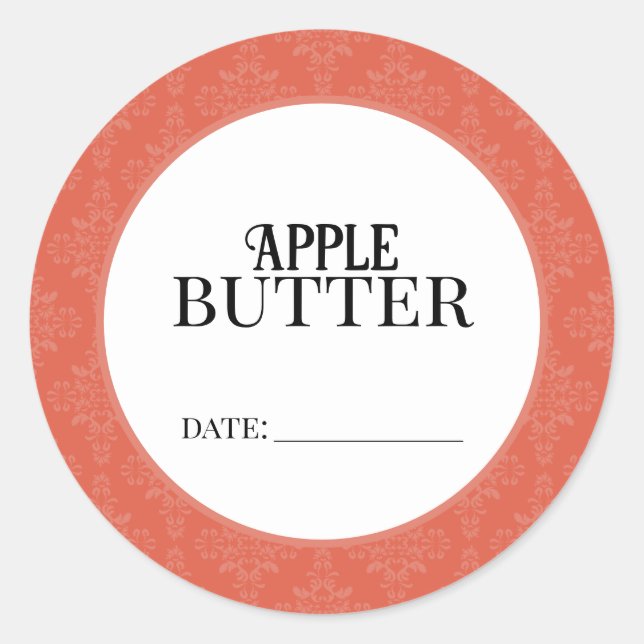 Adesivo Redondo Apple Butter Canning Lid Labels (Frente)