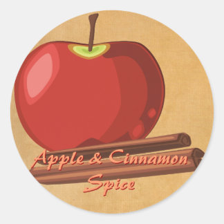 Adesivo Redondo Apple Cinnamon Stickers