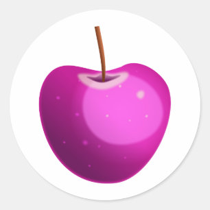 Adesivo Redondo Apple cor-de-rosa