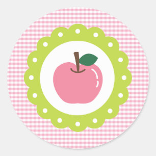 Adesivo Redondo Apple cor-de-rosa feminino