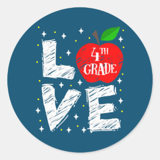 Adesivo Redondo Apple do 4º ano de volta ao professor