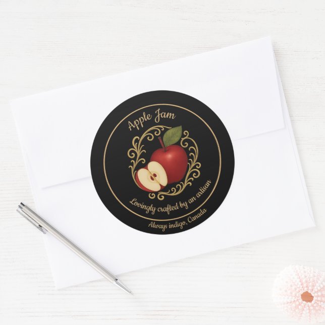 Adesivo Redondo Apple Ember – Artisan Jam Label (Envelope)