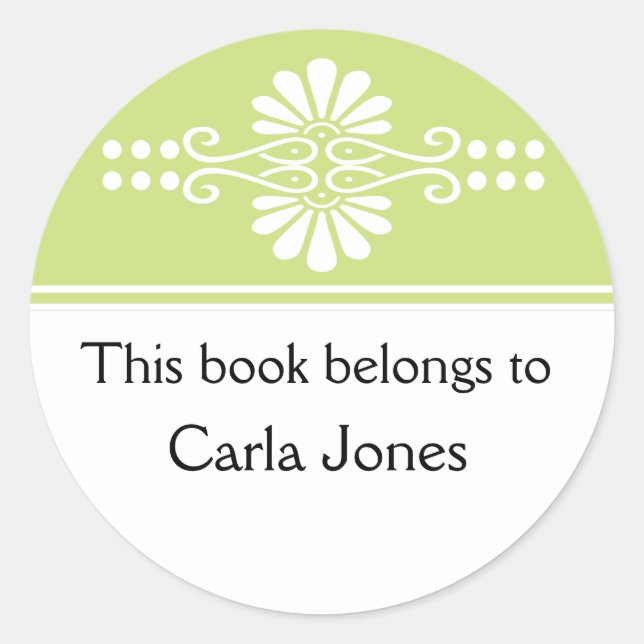Adesivo Redondo Apple Green Este Livro Pertence A Rótulos (Frente)