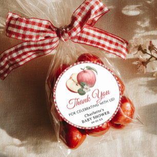 Adesivo Redondo Apple of Our Olho Chá de fraldas Obrigado Sticker