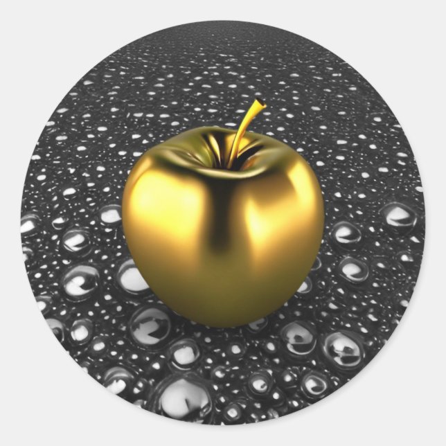 Adesivo Redondo Apple ouro (Frente)