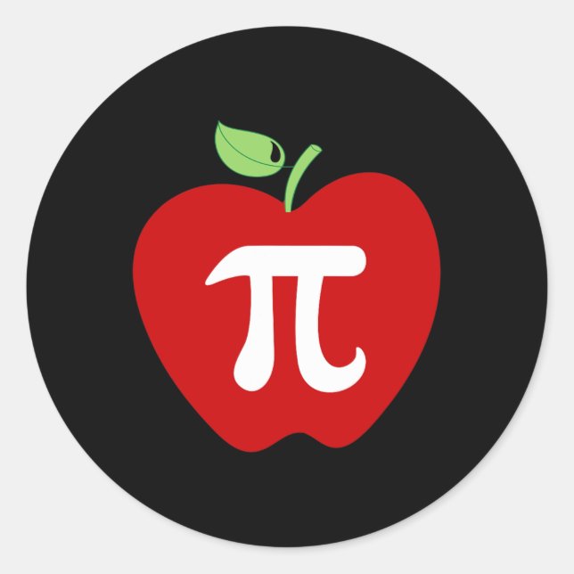 Adesivo Redondo Apple Pi Apple Pie Pie Comida Sobre Professor de M (Frente)