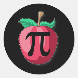 Adesivo Redondo Apple Pi Engraçado Professor de Matemática Dia de