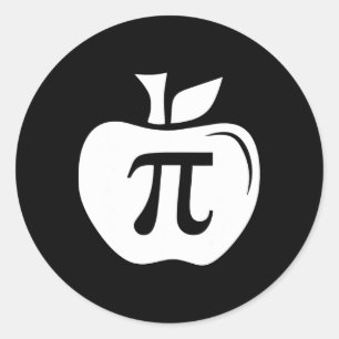 Adesivo Redondo Apple Pi (torta) Pi Day Math Christmas