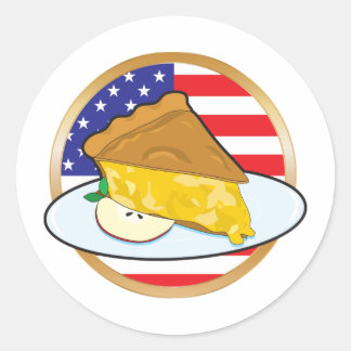 Adesivo Redondo Apple Pie American Flag