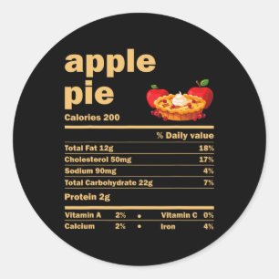 Adesivo Redondo Apple Pie Nutrition Fala Divertido Graças Christm