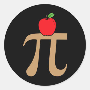 Adesivo Redondo Apple Pie Pi Math Pun