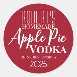 Adesivo Redondo Apple Pie Vodka Personalizada