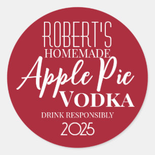 Adesivo Redondo Apple Pie Vodka Personalizada