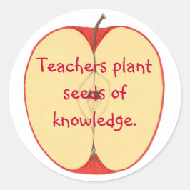 Adesivo Redondo Apple, Professores Plantam Sementes de Conheciment