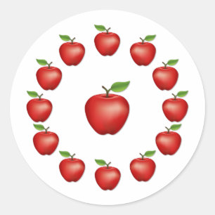 Adesivo Redondo Apple, Red Delicious Sticker