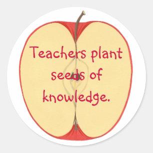 Adesivo Redondo Apple, sementes da planta dos professores de
