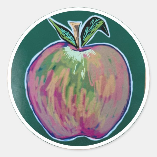 Adesivo Redondo Apple Stickers 8 (Frente)