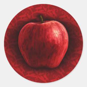 Adesivo Redondo Apple vermelho brilhante