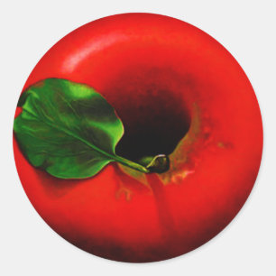 Adesivo Redondo Apple vermelho projeta