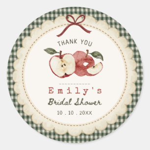 Adesivo Redondo Appley Ever After gingham vintage