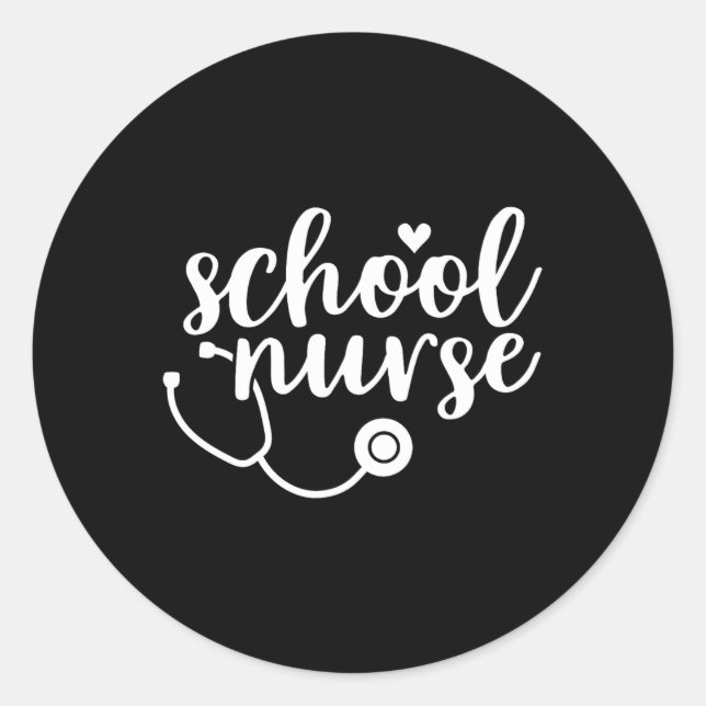 Adesivo Redondo Apreciação da Enfermeira Escolar Bonita (Frente)