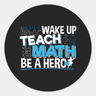 Adesivo Redondo Apreciação de Professores de Matemática Cota Herói