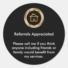 Adesivo Redondo Apreciação de Referência do Agente Imobiliário Clá