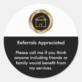 Adesivo Redondo Apreciação de Referência do Realtor Clássico