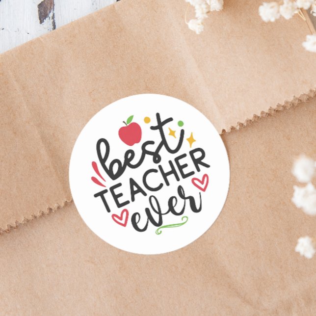 Adesivo Redondo Apreciação do Professor (Let your teachers know they are the best with these fun stickers.)