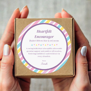 Adesivo Redondo Apreciação do professor stripes Mentor Obrigado