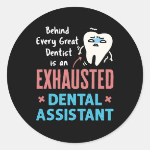 Adesivo Redondo Apreciação Engraçada do Assistente Dental Esgotado