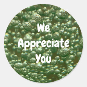 Adesivo Redondo Apreciamos Sua Apreciação De Clientes Comerciais