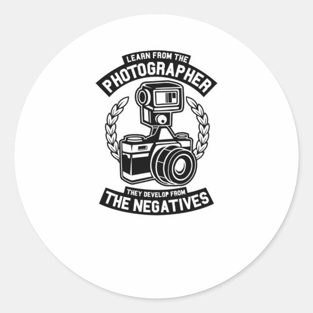 Adesivo Redondo Aprenda com o fotógrafo (Frente)