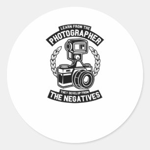 Adesivo Redondo Aprenda com o fotógrafo