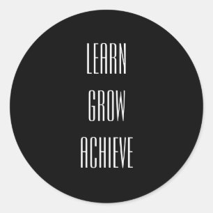 Adesivo Redondo Aprenda, cresça, alcance receitas simples para se 