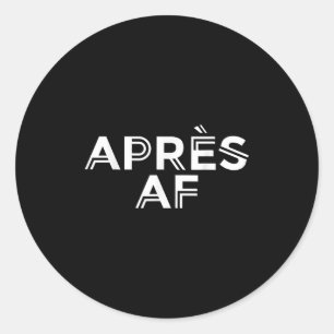 Adesivo Redondo Apres Af Funny Skiing Ski Snowboard Winter Spor