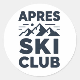 Adesivo Redondo Apres Ski Club Mountain Logo - Custom Mens Winter 
