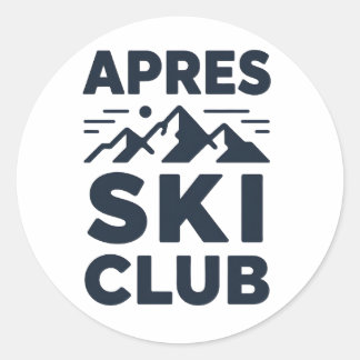 Adesivo Redondo Apres Ski Club Mountain Logo - Custom Mens Winter 
