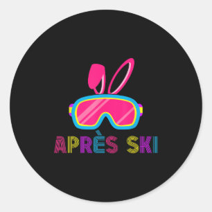 Adesivo Redondo Apres Ski Friends Party Bebe Coelhando com Bunny E