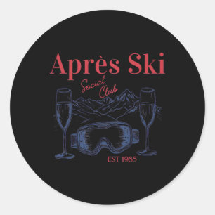 Adesivo Redondo Apres Ski Social Club Bebendo Mulheres no inverno
