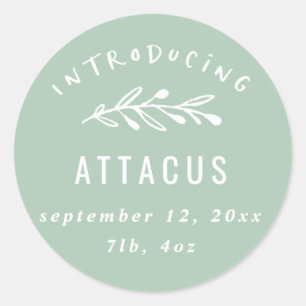 Adesivo Redondo Apresentação do anúncio de nascimento de uma sucur